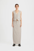 LizaGZ Linen Hw Skirt - Ancient Scroll