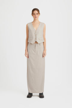 LizaGZ Linen Hw Skirt - Ancient Scroll
