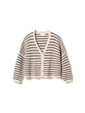 N-Lenda Knit Cardigan - Brown Ivory Stripe
