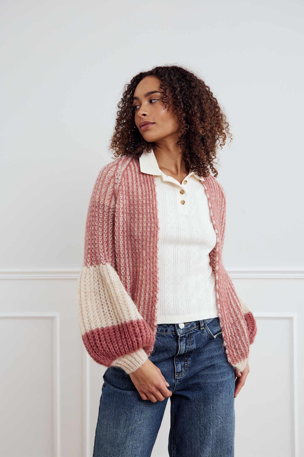 Liana Knit Kofta - Rose Cream
