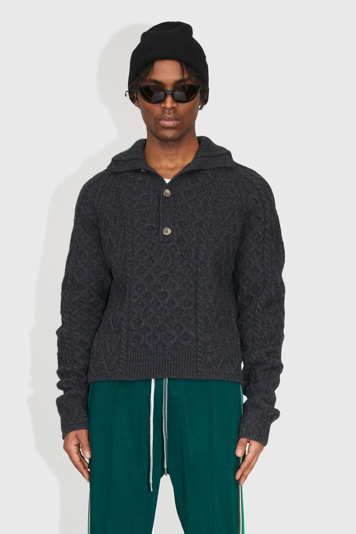 Henri Aran Knit Jumper - Brown