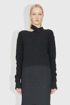 Tania Aran Knit Jumper - Dark Grey