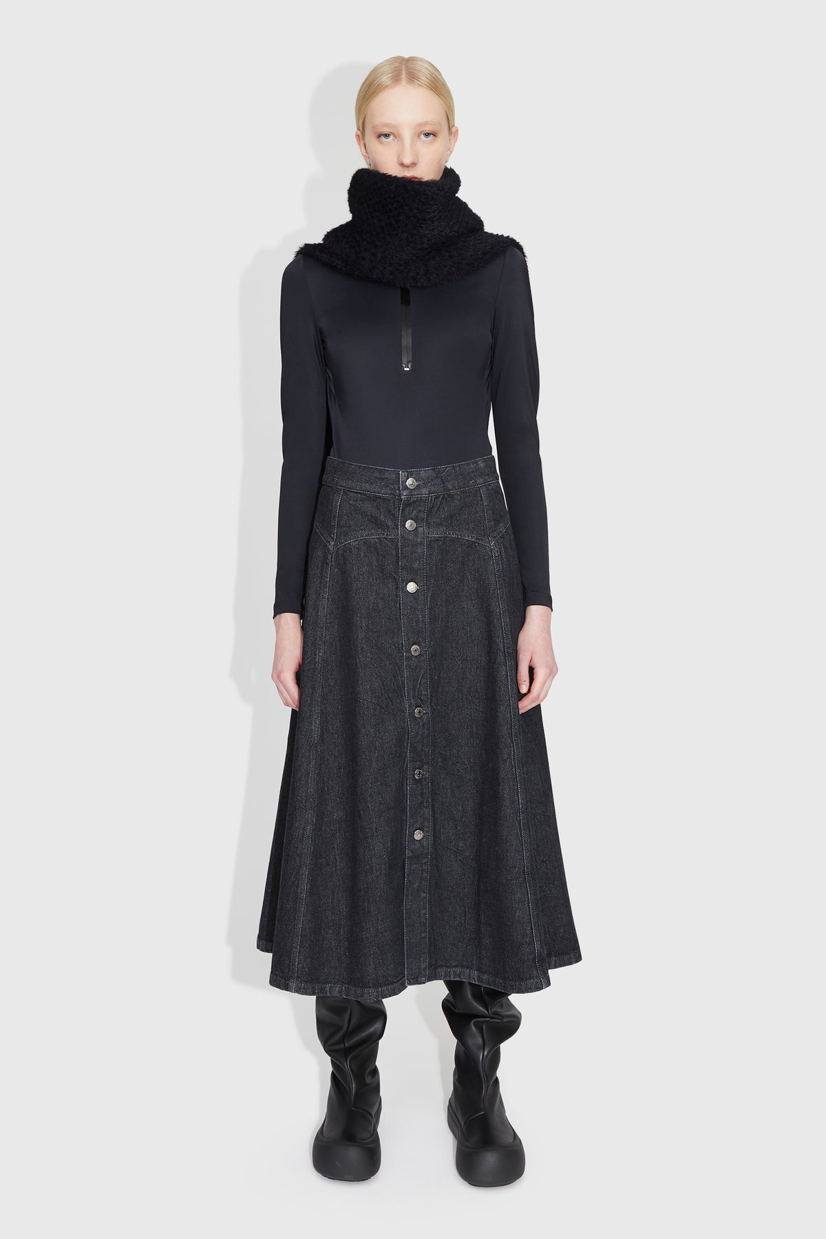 Agatha Denim Skirt - Black Wash