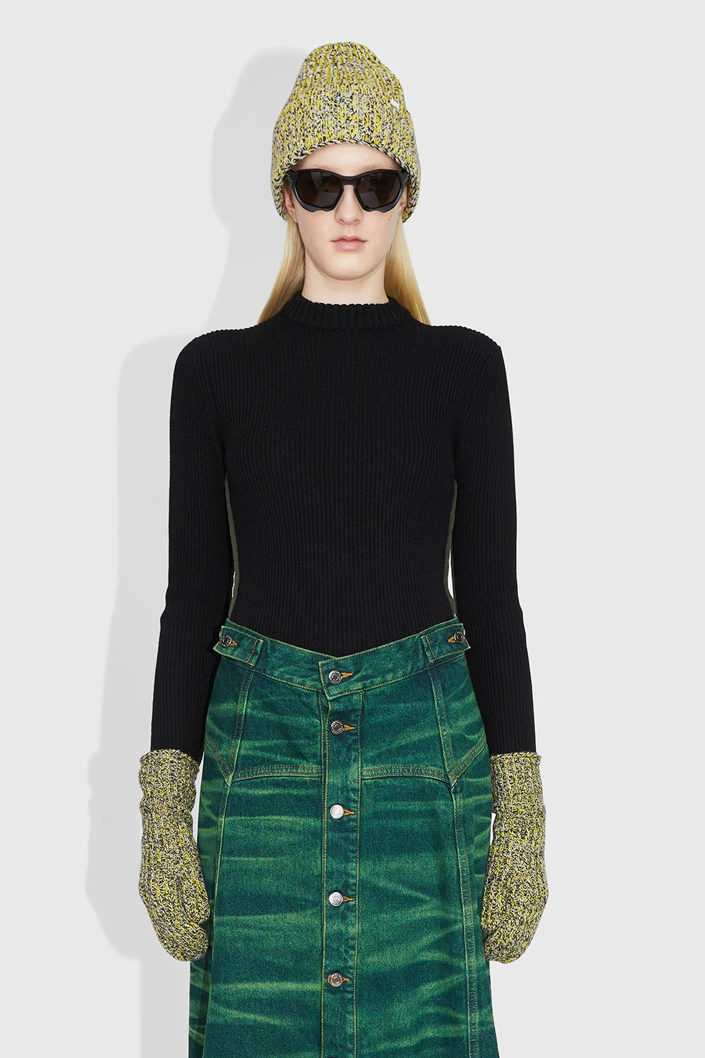 Evie Contrast Knit - Svart