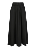 Yara Long Poplin Skirt - Svart