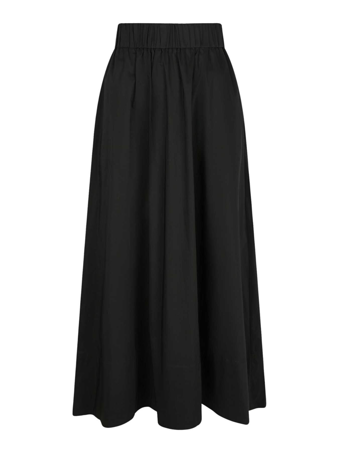 Yara Long Poplin Skirt - Svart