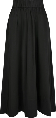 Yara Long Poplin Skirt - Svart