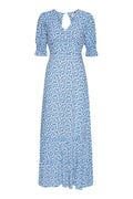 Americandreams Koko Long Dress - Blå blommig maxiklänning