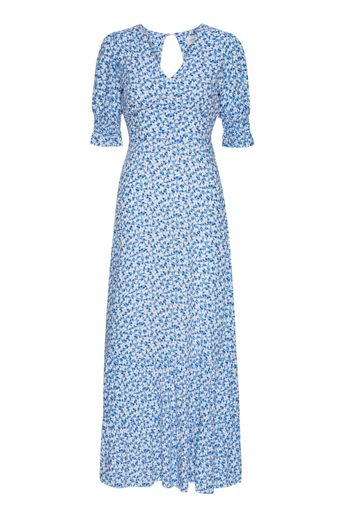 Americandreams Koko Long Dress - Blå blommig maxiklänning