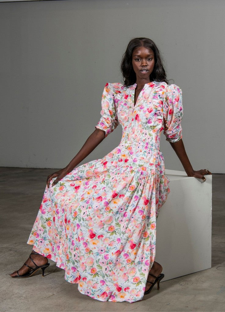 Fabienne Dress - Pink Botanic