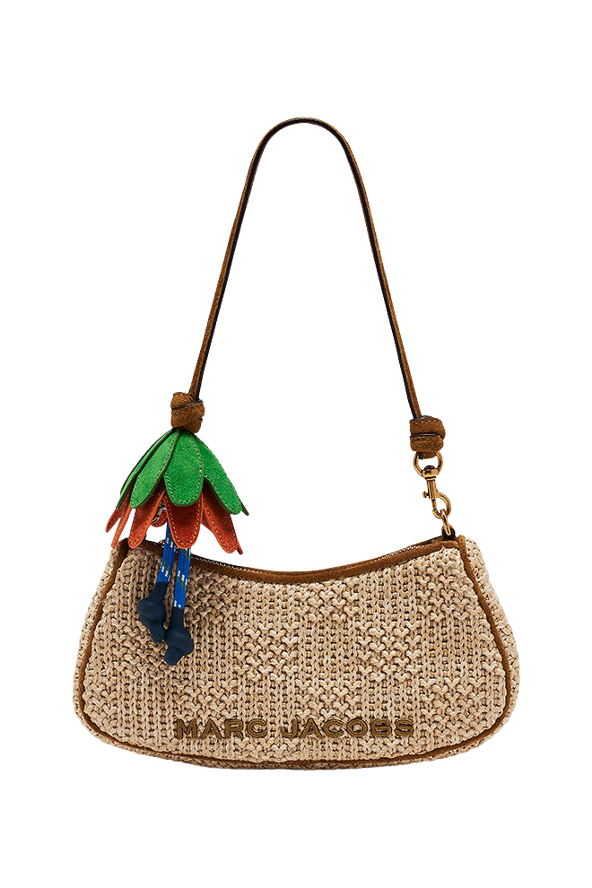 The Summer Woven Charm Shoulder Bag - Natural
