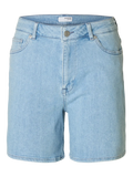 Anya-Krista Hw Denim Shorts - Light Blue Denim