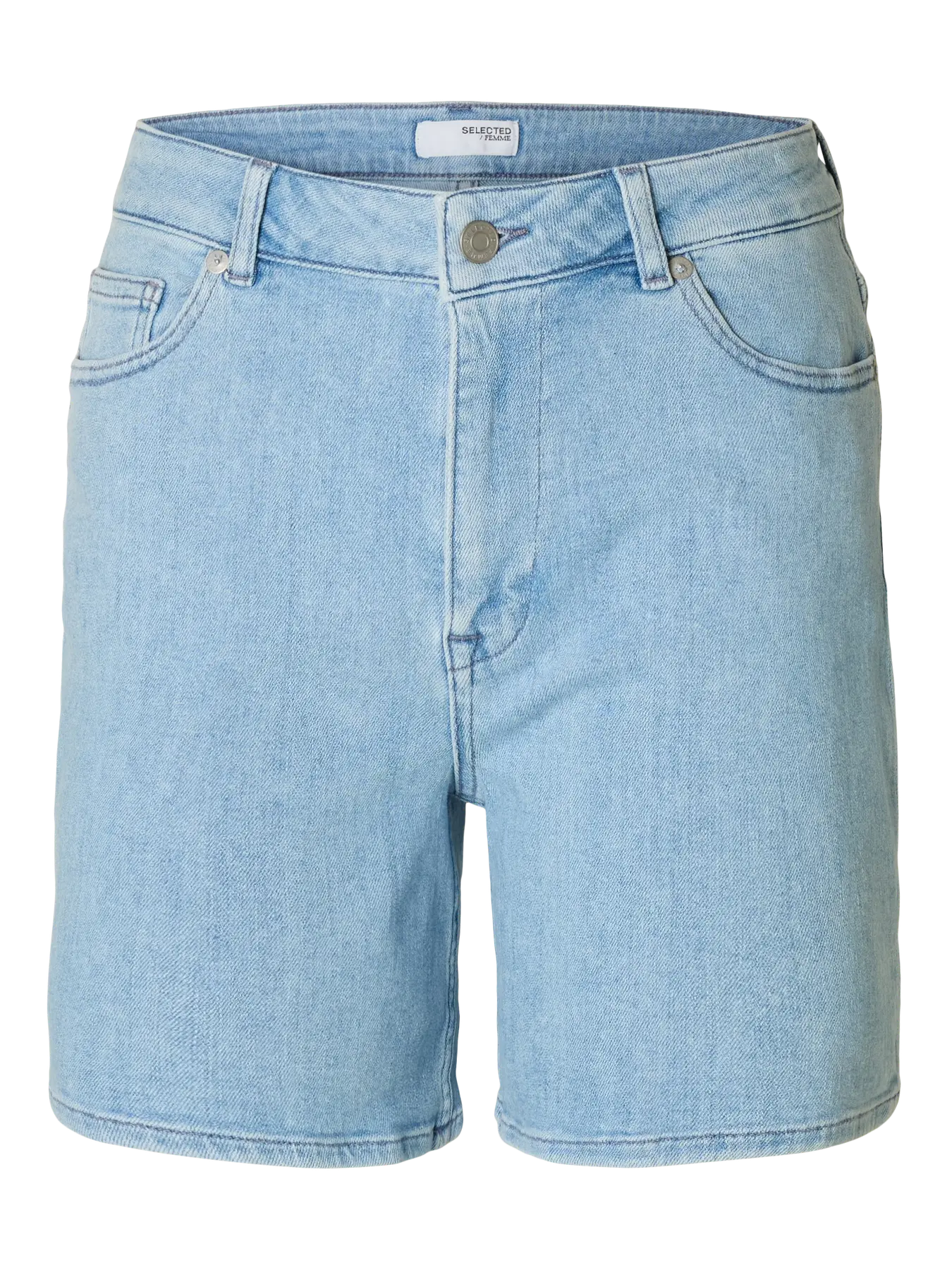Anya-Krista Hw Denim Shorts - Light Blue Denim