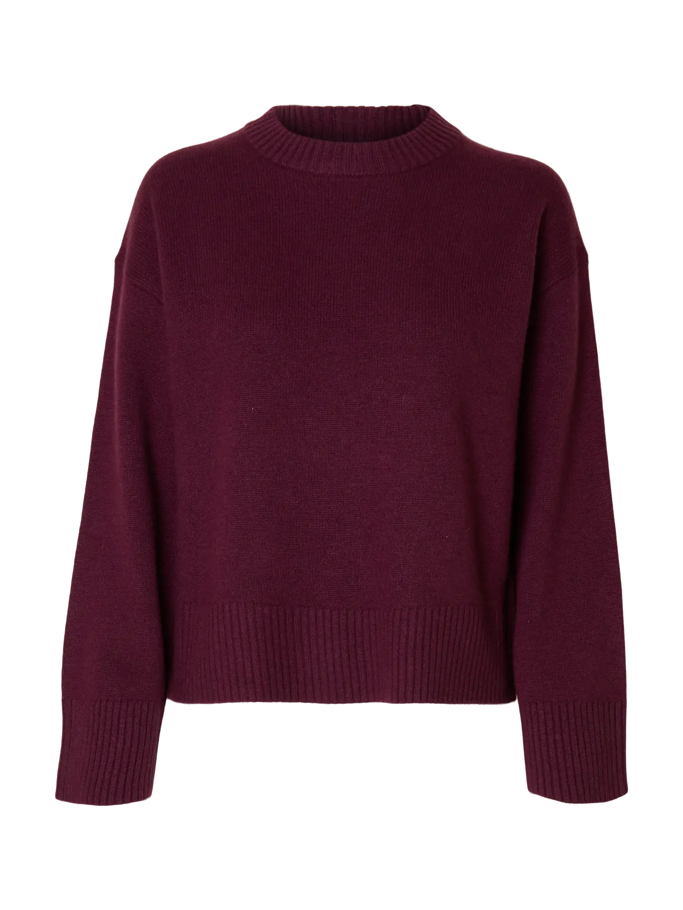 Cille Cashmere Blend Ls Knit O-Neck - Fig