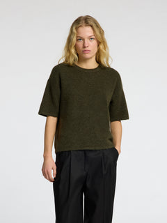 Maline-Liliana 2/4 Knit O-Neck Noos - Kalamata  Melange