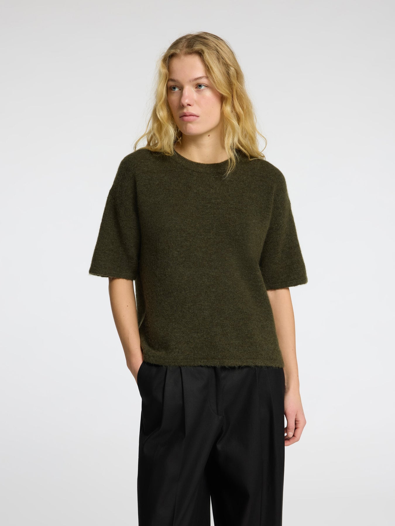 Maline-Liliana 2/4 Knit O-Neck Noos - Kalamata  Melange