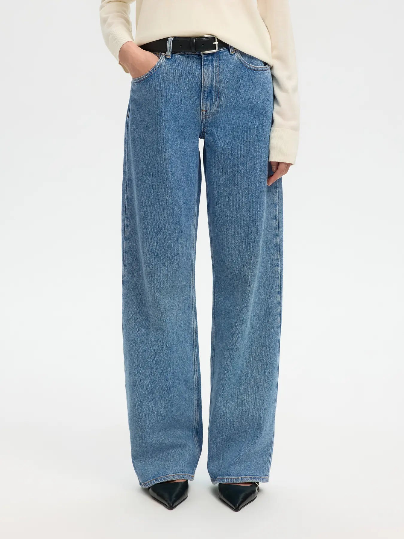 Wide Bea-Kori Light Bl Hw Jeans - Ljusblå Denim