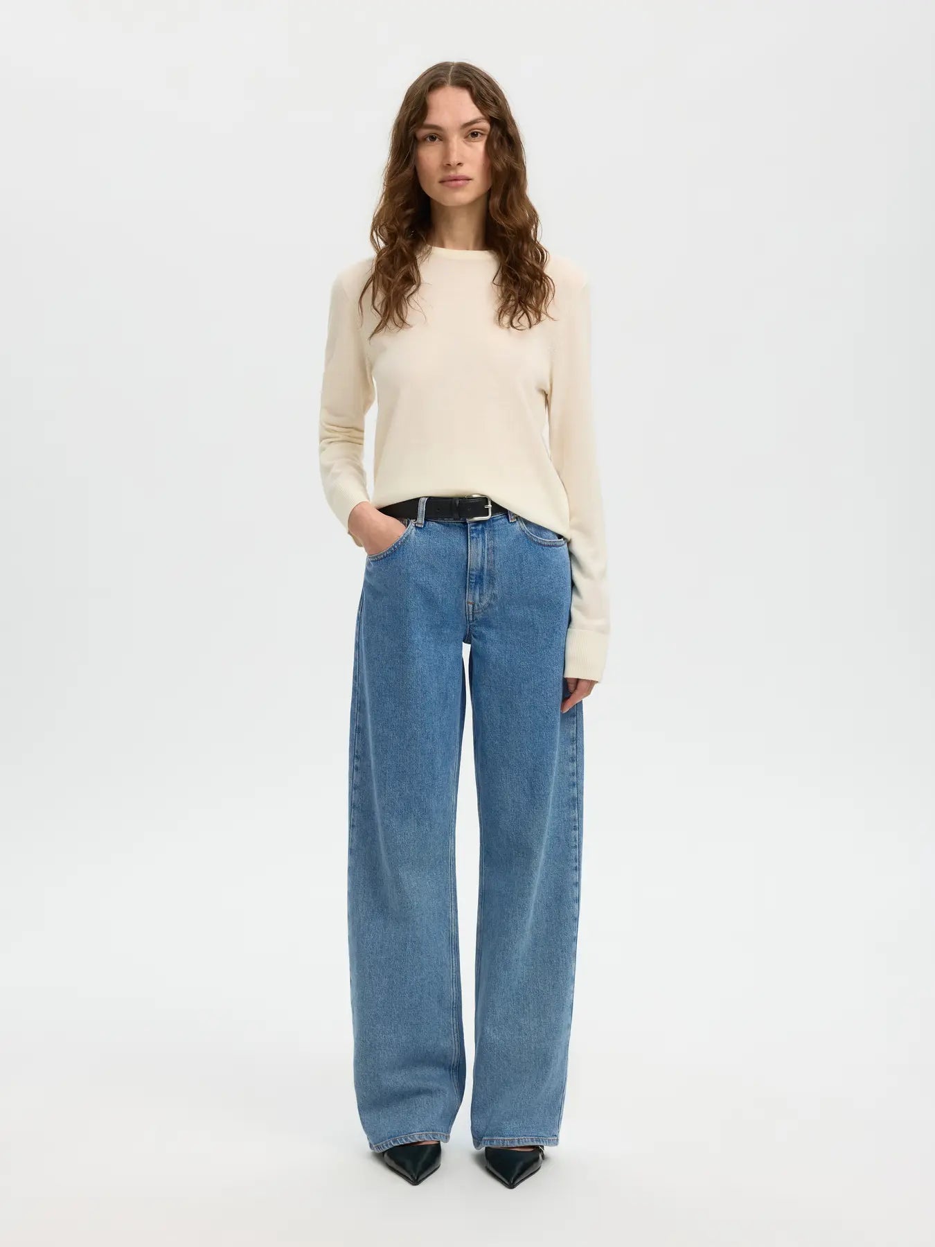 Wide Bea-Kori Light Bl Hw Jeans - Ljusblå Denim