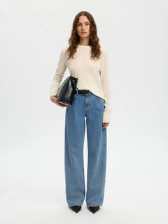 Wide Bea-Kori Light Bl Hw Jeans - Light Blue Denim