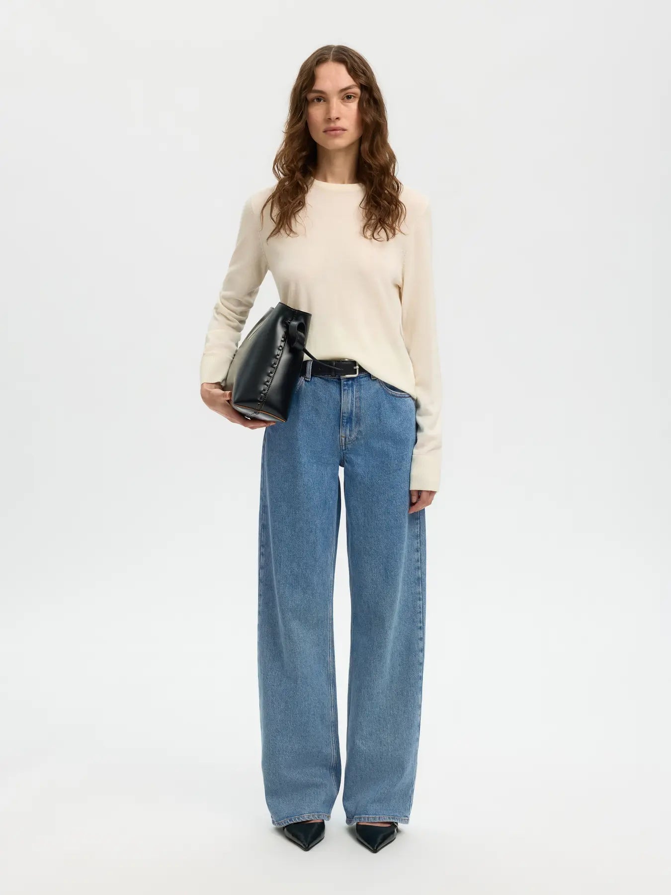 Wide Bea-Kori Light Bl Hw Jeans - Ljusblå Denim