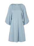 Laurina 3/4 Short Open Back Dress - Dusty Blue