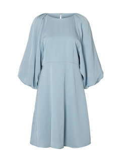 Laurina 3/4 Short Open Back Dress - Dusty Blue