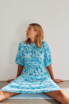 Ruth Dress - Cindy Blue Print