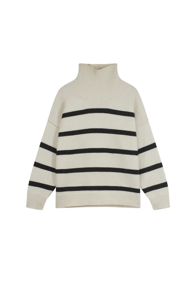 Cece Stripe - Offwhite/Charcoal