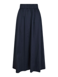 Yara Long Poplin Skirt - Navy
