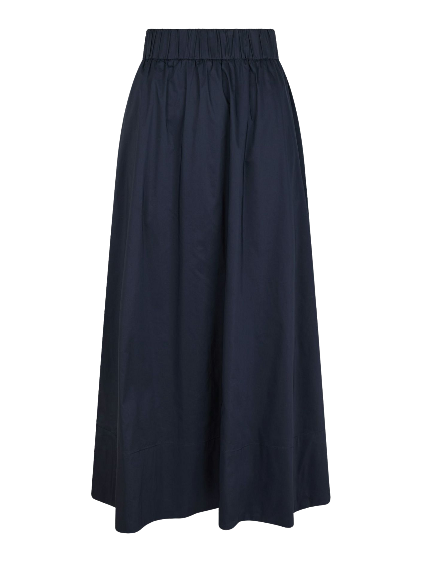 Yara Long Poplin Skirt - Navy