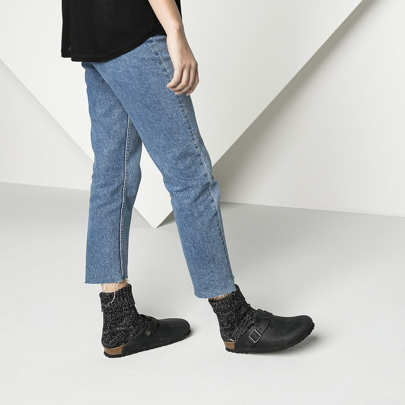 Boston Oiled Leather Narrow - Svart