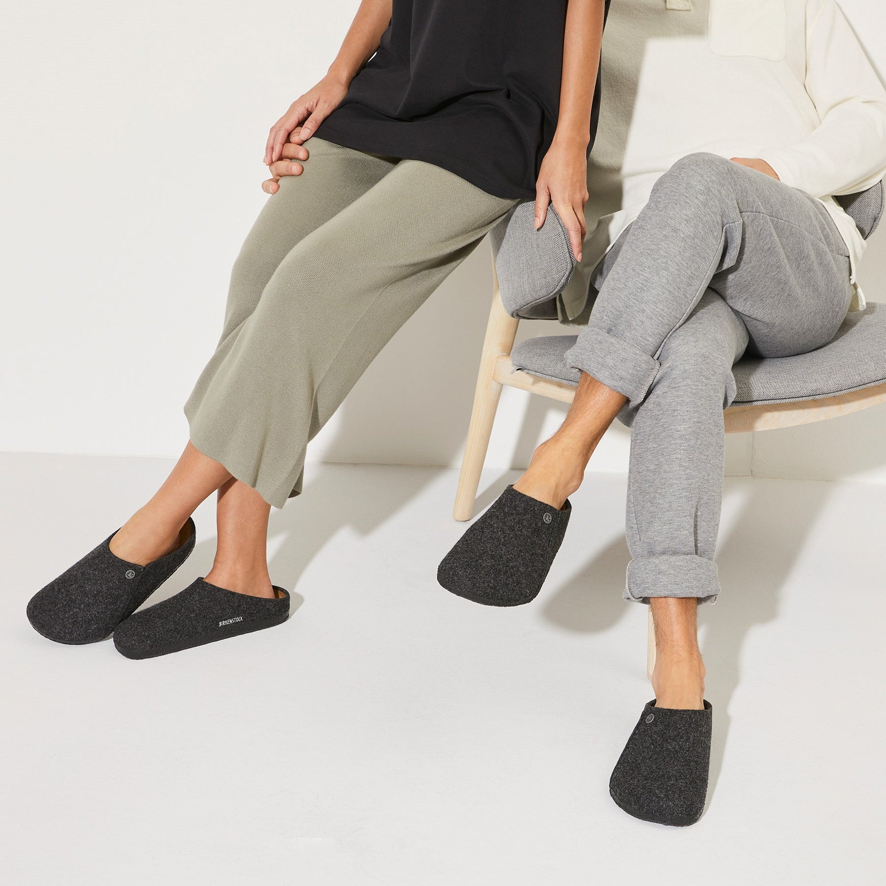 Birkenstock Zermatt Wool Felt Narrow Tofflor - Anthracite
