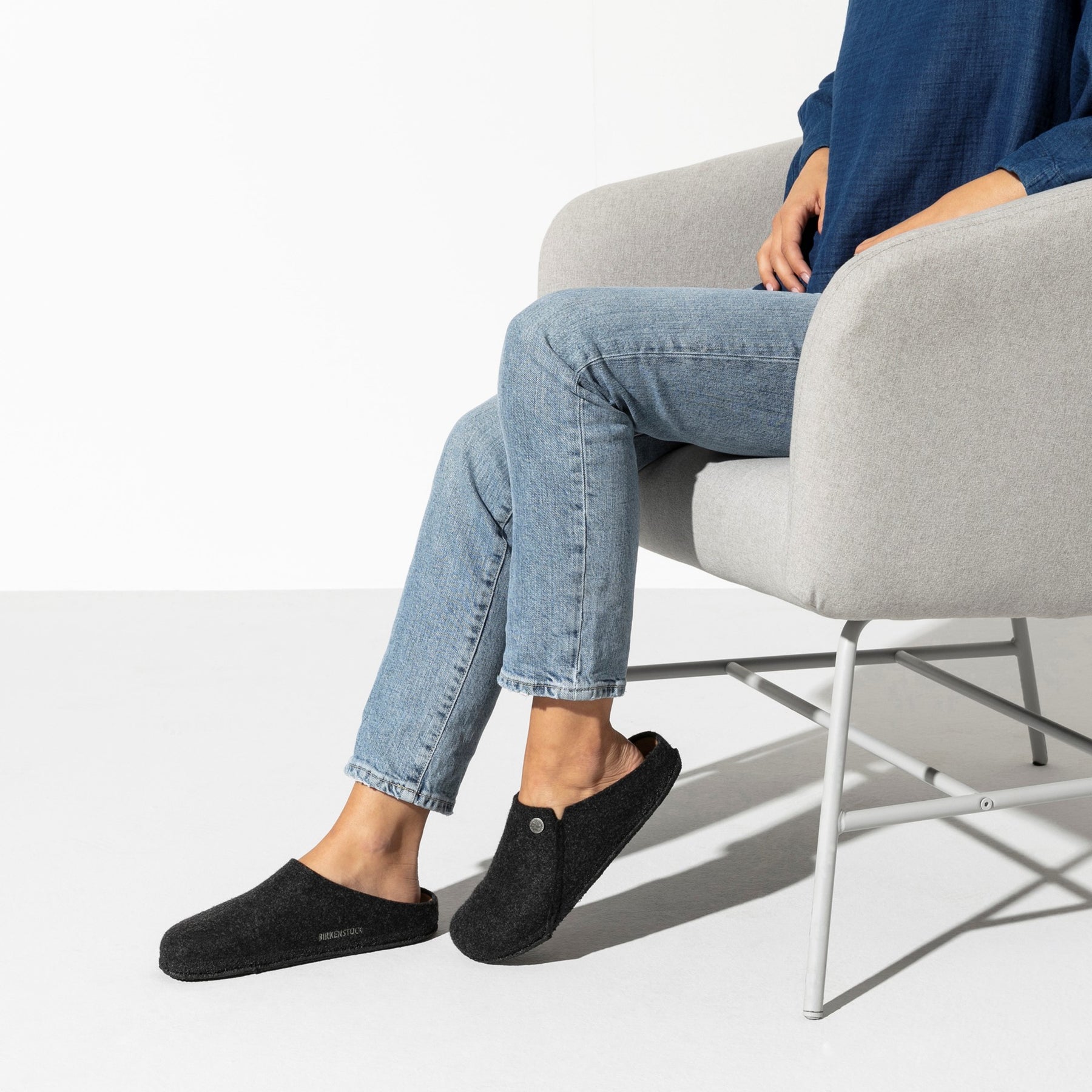 Birkenstock Zermatt Wool Felt Narrow Tofflor - Anthracite