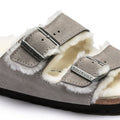 Arizona Shearling Suede Leather Narrow - Stone Coin