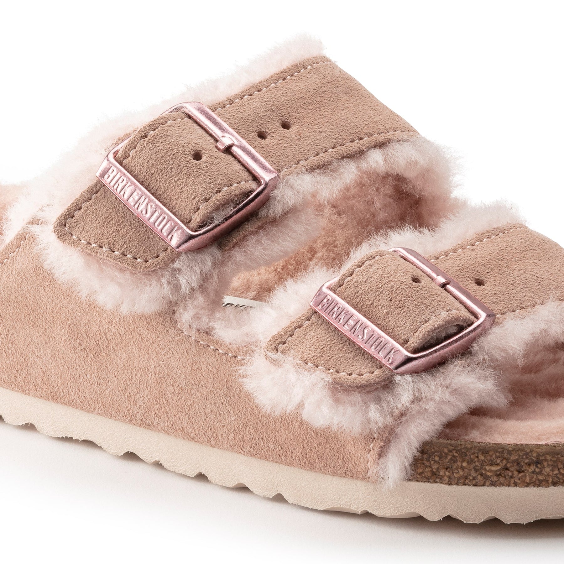 Arizona Shearling Suede Leather Narrow - Light Rose
