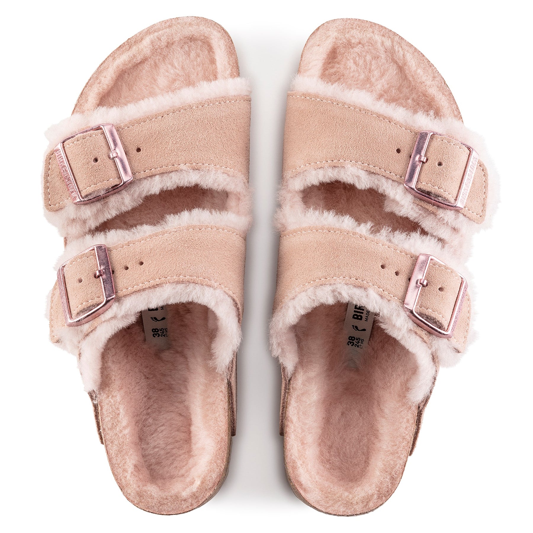Arizona Shearling Suede Leather Narrow - Light Rose