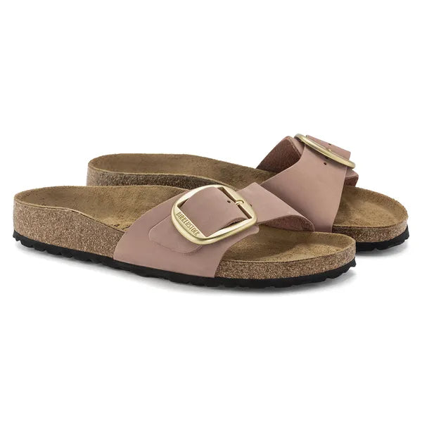 Birkenstock Madrid Big Buckle Nubuck Leather Narrow - Old Rose