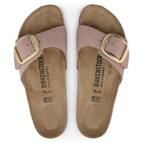 Birkenstock Madrid Big Buckle Nubuck Leather Narrow - Old Rose