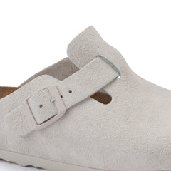 Boston Suede Leather Narrow - Antique White