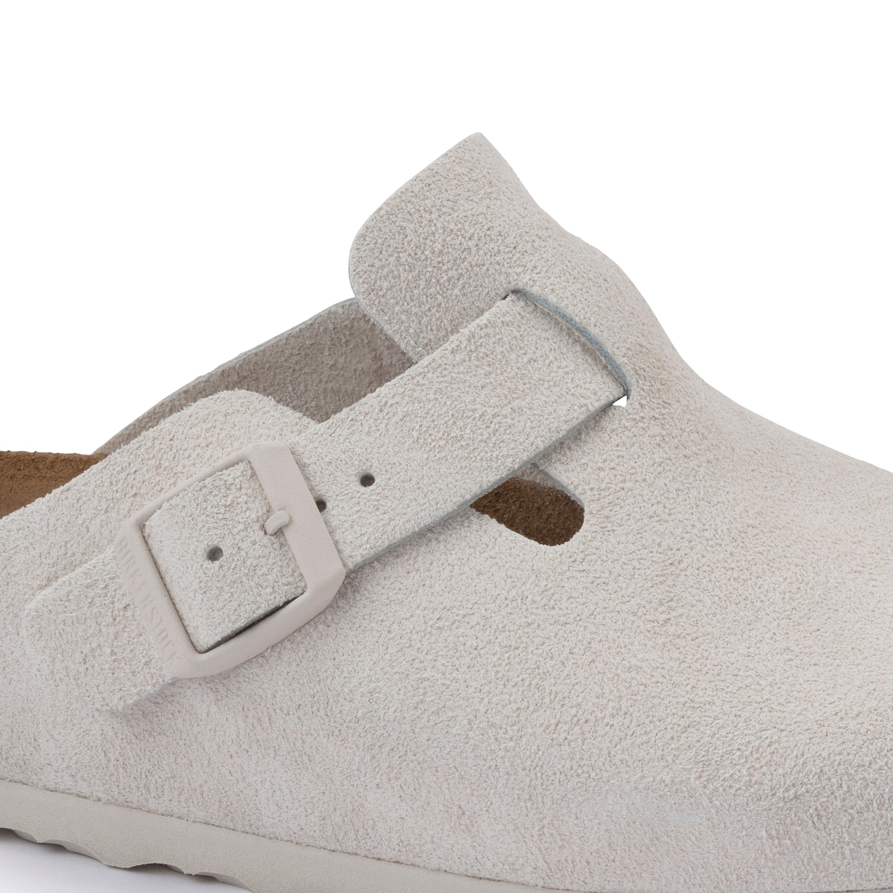 Boston Suede Leather Narrow - Antique White
