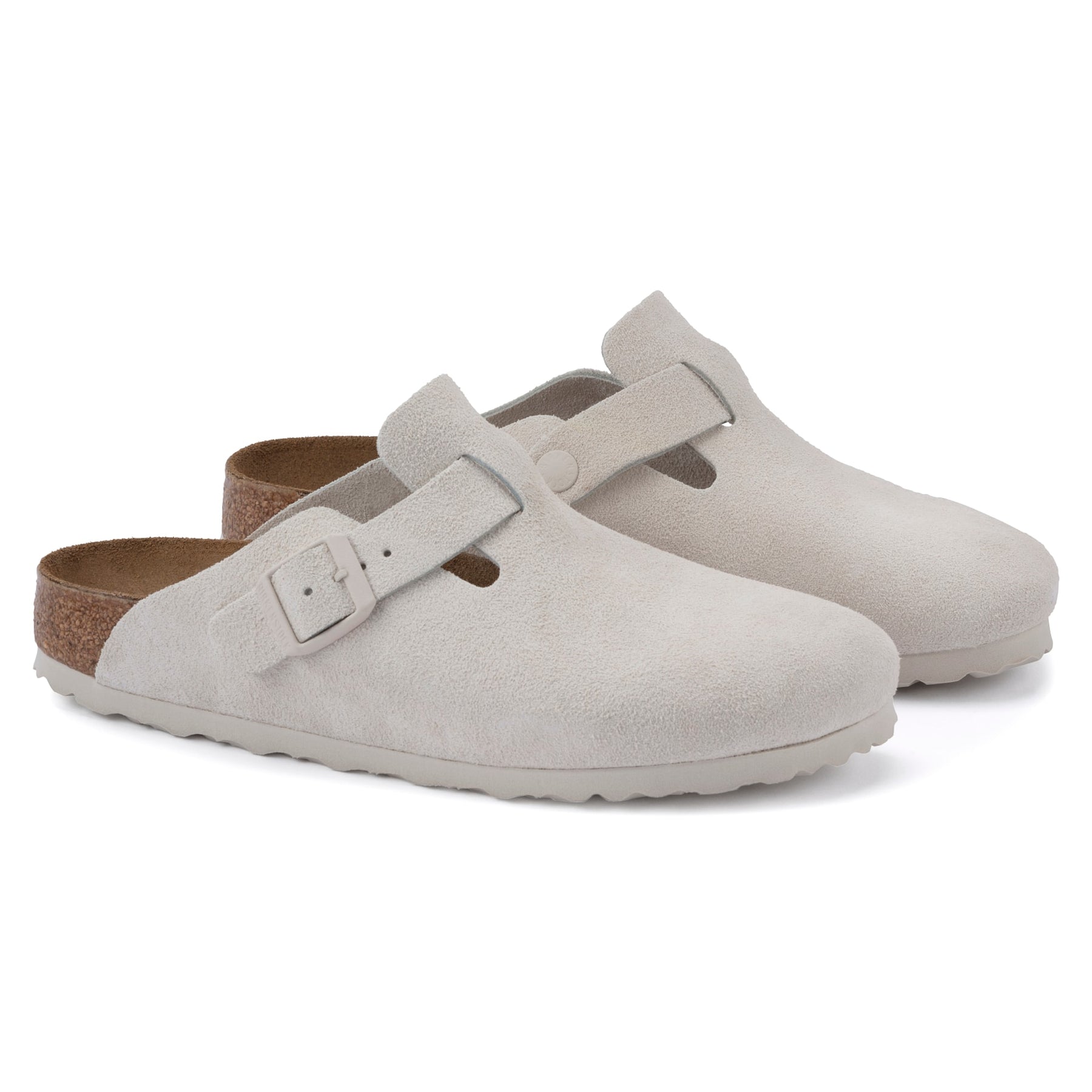 Boston Suede Leather Narrow - Antique White