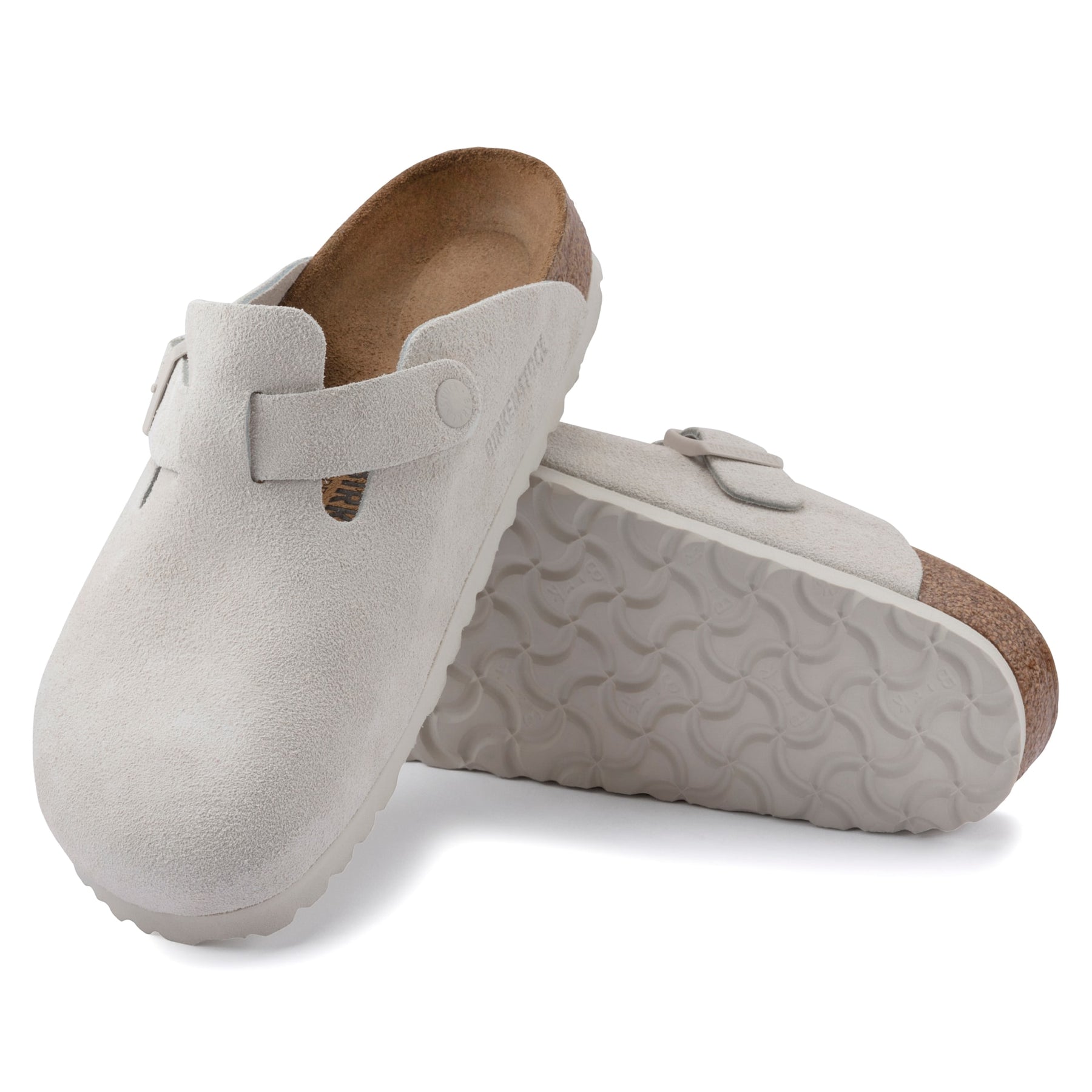 Boston Suede Leather Narrow - Antique White
