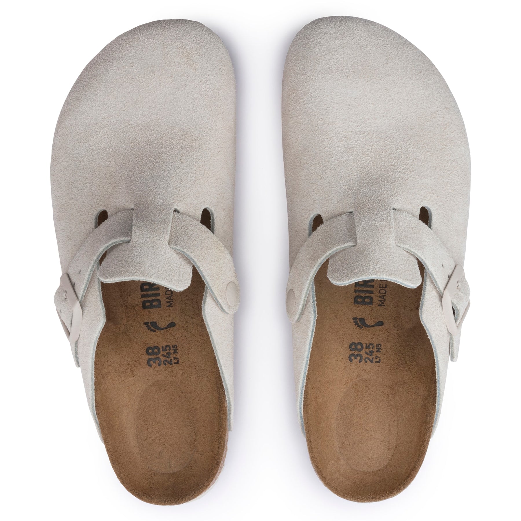 Boston Suede Leather Narrow - Antique White
