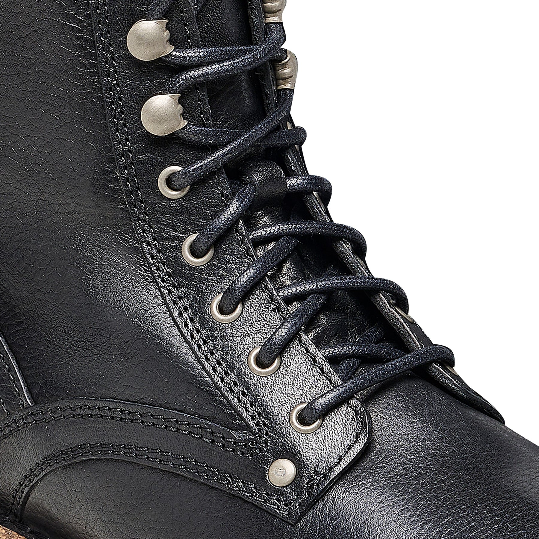Bryson Grained Natural Leather Narrow - Black