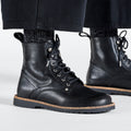 Bryson Grained Natural Leather Narrow - Black
