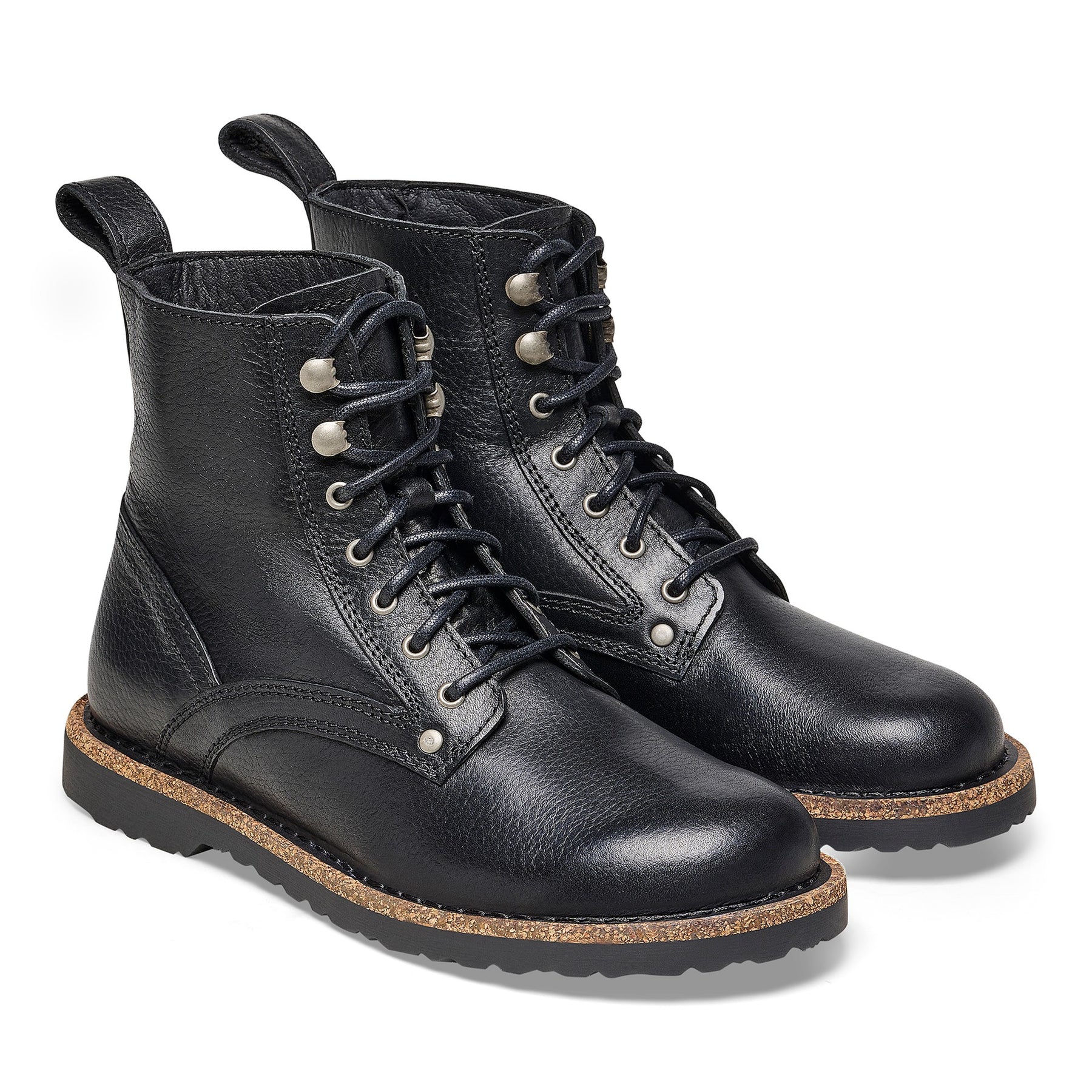 Bryson Grained Natural Leather Narrow - Black