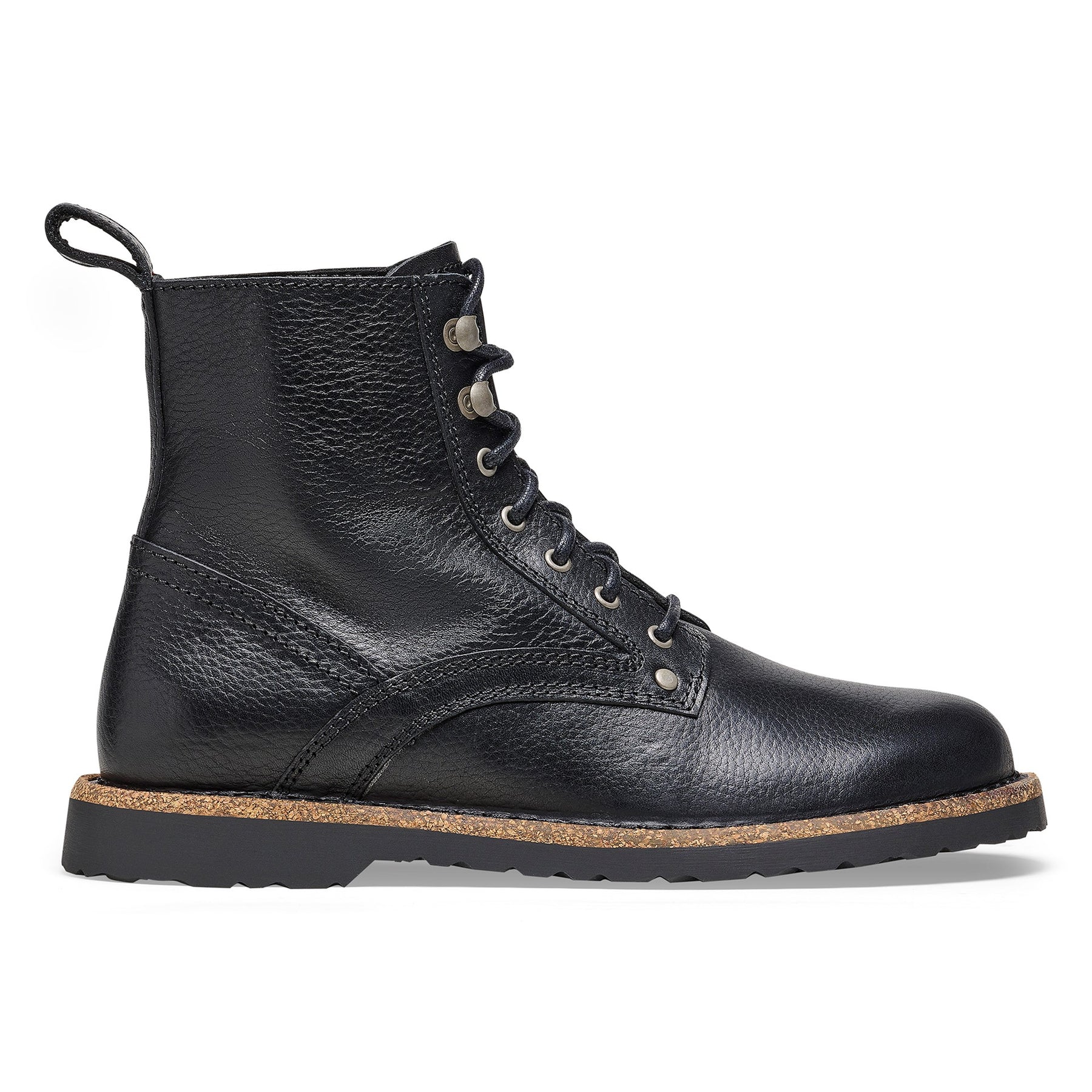 Bryson Grained Natural Leather Narrow - Black
