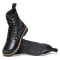 Bryson Grained Natural Leather Narrow - Black