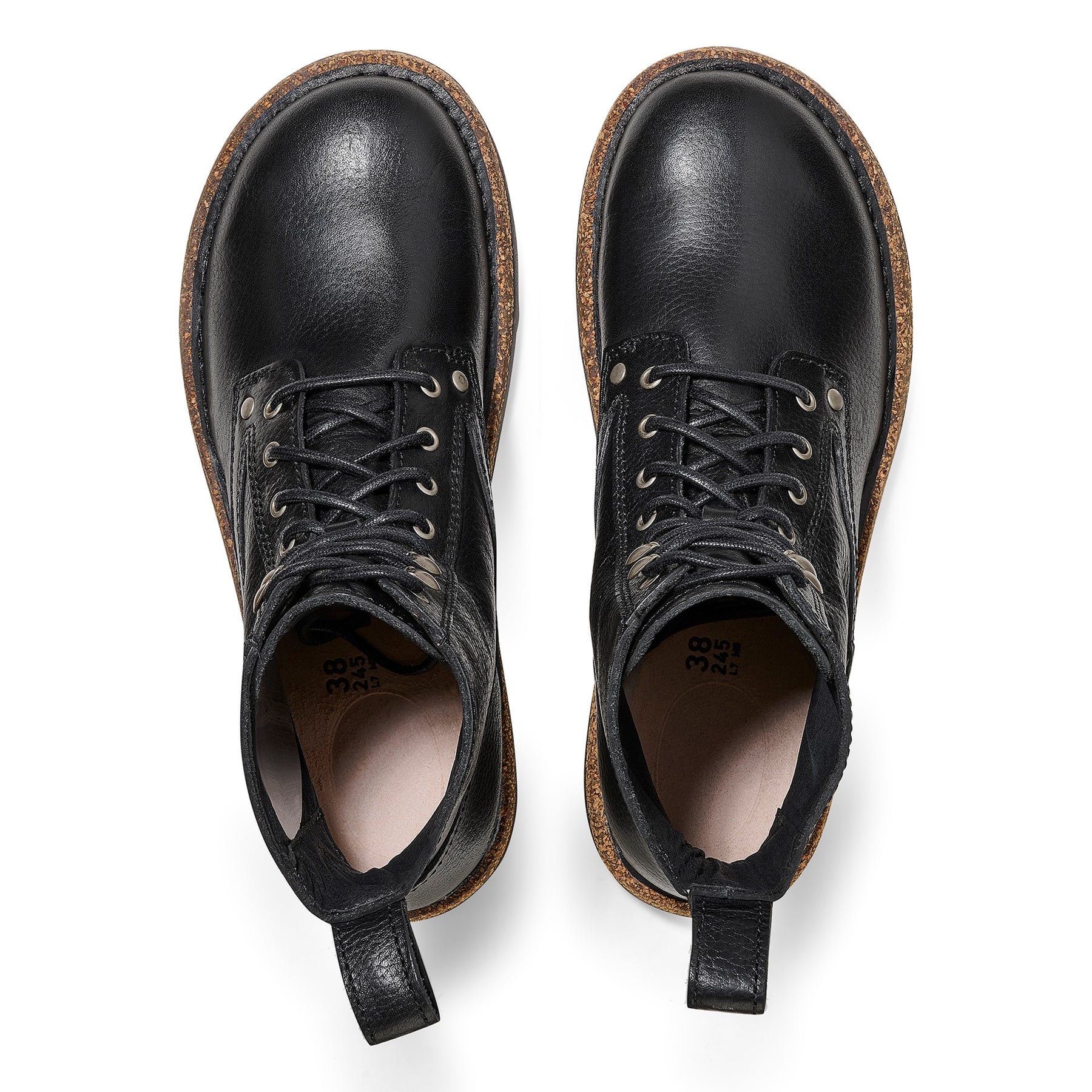 Bryson Grained Natural Leather Narrow - Black
