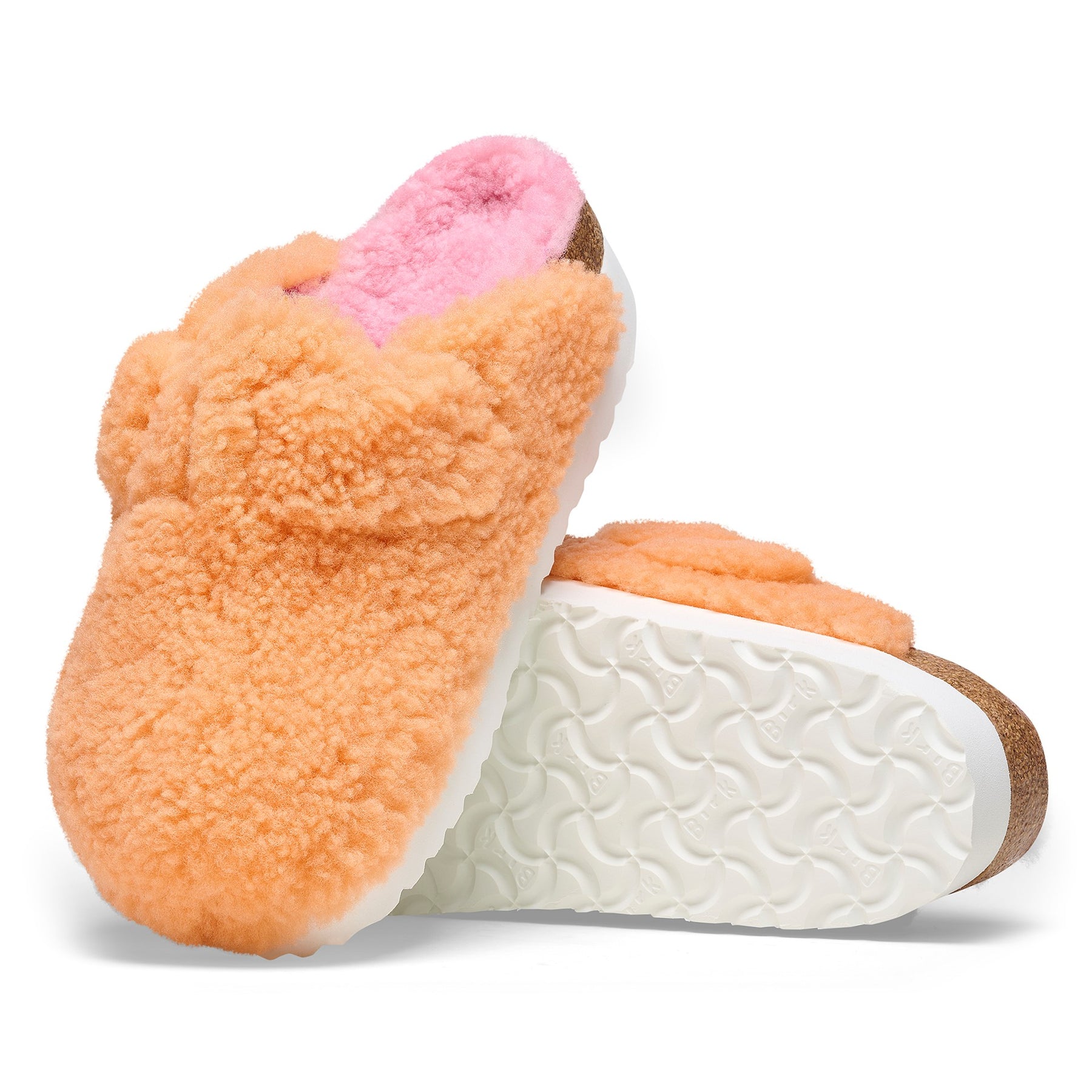 Boston Big Buckle Platform Fur Narrow - Papaya/Candy Pink